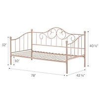 Lily rose Lit de jour en métal Simple Rose