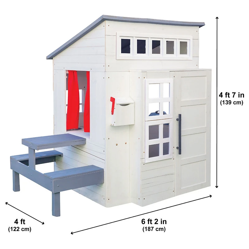 KidKraft Modern Outdoor Playhouse-White