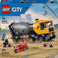LEGO City La bétonnière - Grand camion de chantier avec 3 figurines pour enfants de 7 ans et plus - 60478