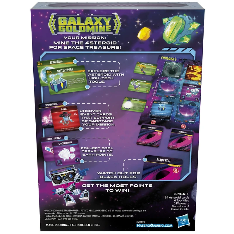 Galaxy Goldmine Game, Family Strategy Card Games for Kids, Teens, and Adults, Fun Family Card Games for 2-6 Players