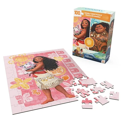 Disney, Vaiana et Maui, Puzzle 2 en 1 réversible de 100 pièces