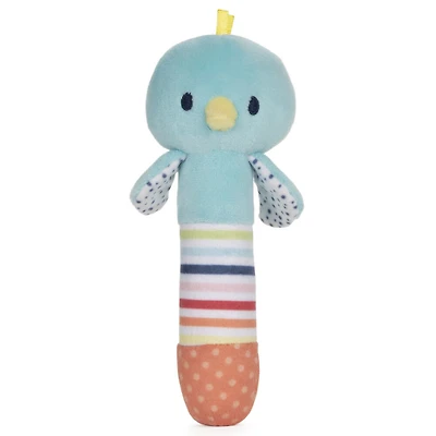 Baby GUND, Hochet en peluche Tinkle Crinkle, Oiseau pour stimulation sensorielle, 14 cm