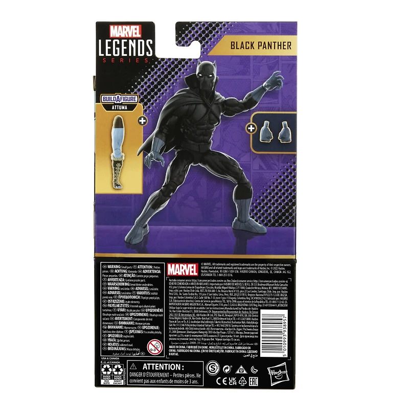 Marvel Legends Series, bandes dessinées classiques Marvel, Black Panther de 15 cm, 2 accessoires et 1 pièce Build-A-Figure