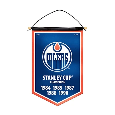 Banniere victoire des Edmonton Oilers de la LNH (12 pouces sur 18 pouces)