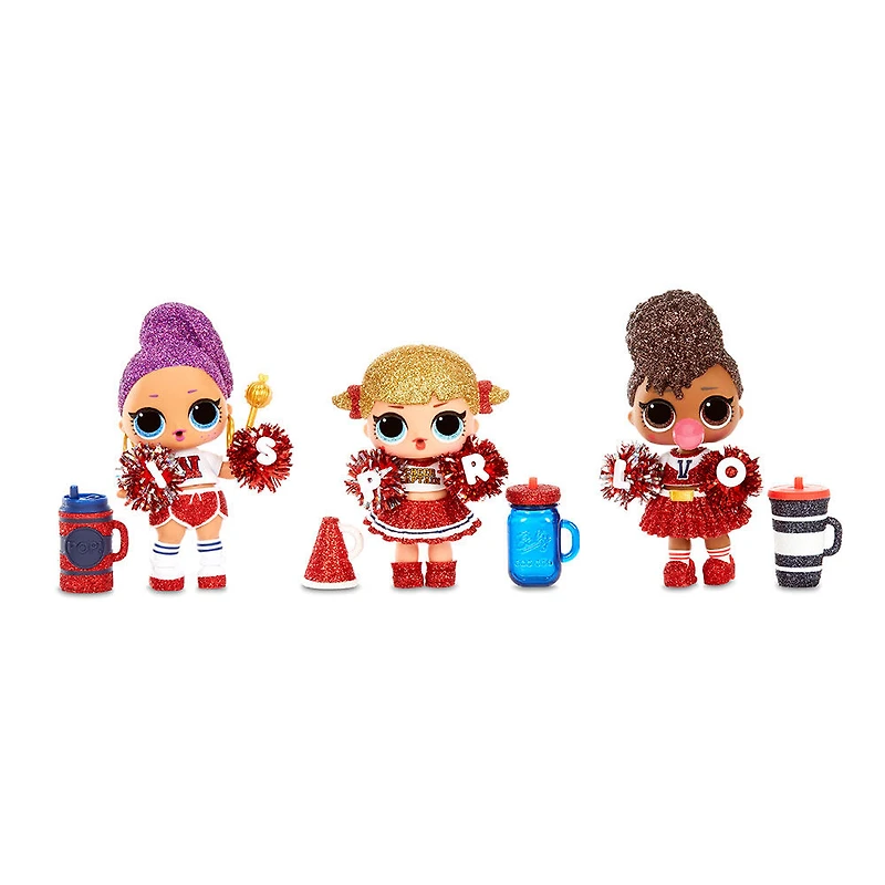 Poupées scintillantes de l'équipe sportive Cheer L.O.L. Surprise! All-Star B.B.s de série 2 avec 8 surprises
