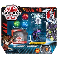 Bakugan, Battle Pack 5 personnages, Haos Dragonoid et Darkus Goreene, Cartes à collectionner et créatures transformables