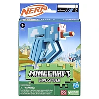 Nerf MicroShots Minecraft Cave Spider Blaster, 2 Nerf Elite Foam Darts, Minecraft Spider Mob Design