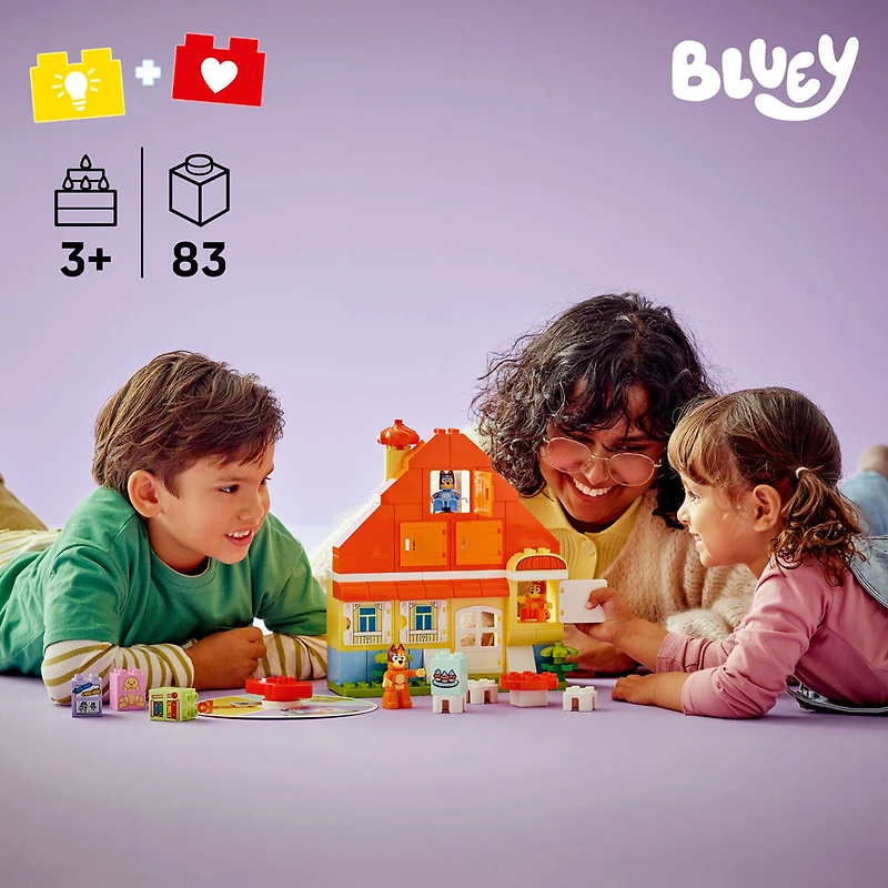 LEGO DUPLO Bluey: Bluey's Family House with Memory Game - Toddler Toy For Kids Ages 3+ - 10459