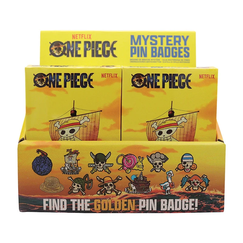 Badge Mystère One Piece en Pin CDU Contenant 12 Boîtes Aveugles