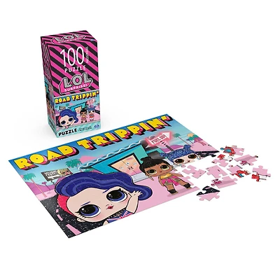 L.O.L. Surprise!, Puzzle de 100 pièces, Fashionable Dolls Road Trippin', illustrations colorées avec boîte verticale, pour les enfants à partir de 4 ans