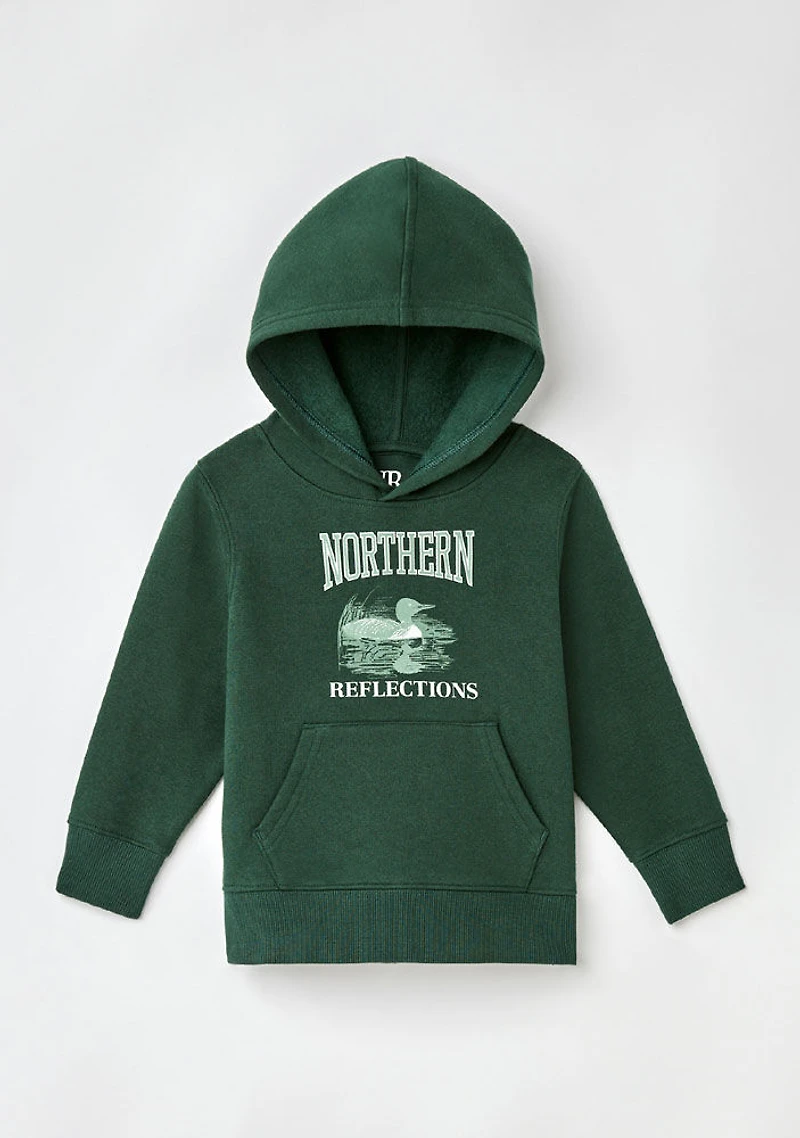 Northern Reflections Iconic Loon Hoodie Green 2T