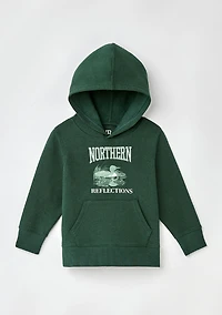 Northern Reflections Iconic Loon Hoodie Green 2T