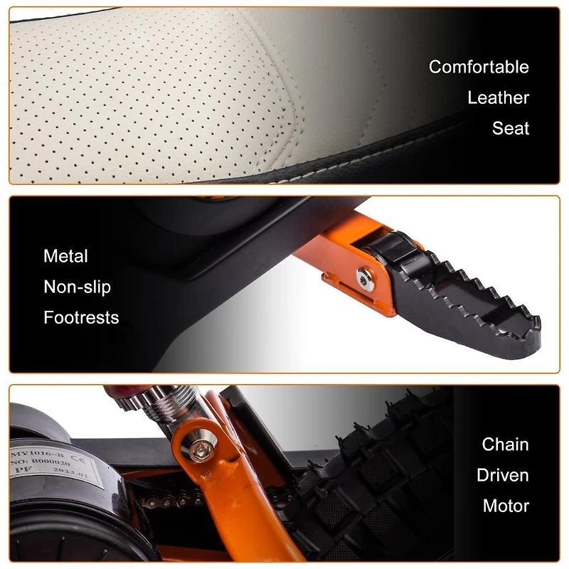 KidsVip 24V SuperMoto Dirt Bike for Kids- Black - English Edition