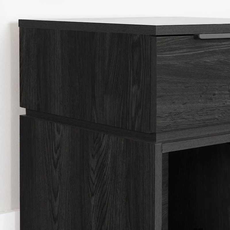 Hourra 1-Drawer Nightstand Gray Oak