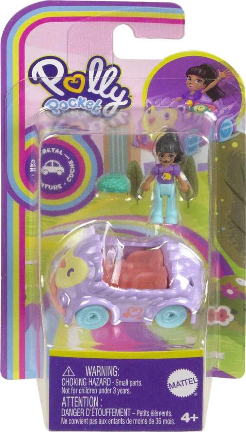Polly Pocket Micro-poupée, Hélicoptère en métal, mini-animal