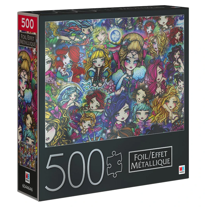 500-Piece Jigsaw Puzzle with Foil Accents, Doll Girl Collage