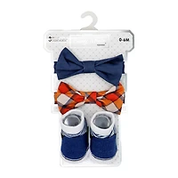 Baby Mode Siganture 3 Piece Bowtie & Sock Set: Navy Plaid
