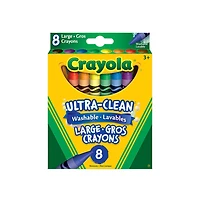 Gros crayons de cire lavables, couleurs variées, 8 ct