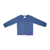 Rock a bye Baby Knit Cardigan and Trouser: Denim Blue 0-3M