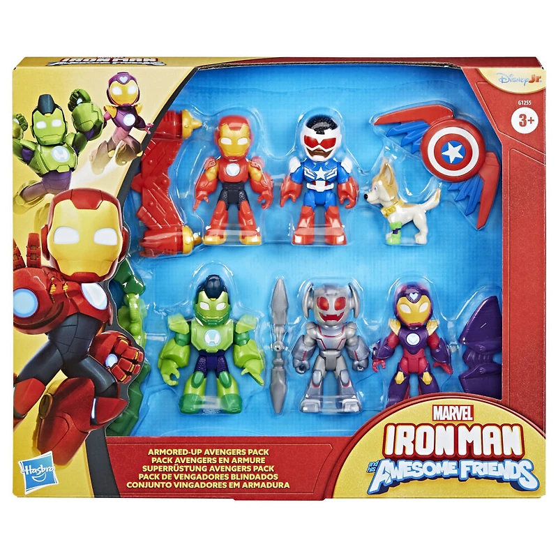 Marvel Iron Man and his Awesome Friends Pack Avengers en armure, pack de figurines