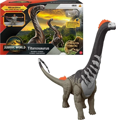 Jurassic World Rebirth Super Colossal Titanosaurus Dinosaur, 53 Inch Long Movie-Accurate Herbivore