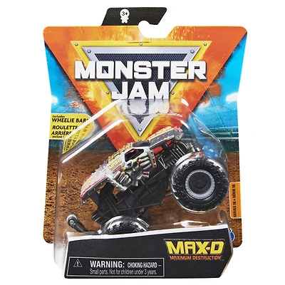 Monster Jam, Monster truck Max-D officiel, véhicule en métal moulé, série Wreckless Trucks, échelle 1:64