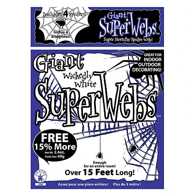 Sangle d'araignée blanche avec araignées paquet de 69 grammes