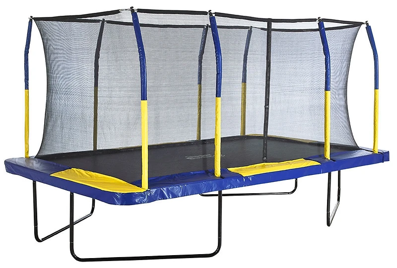 Upper Bounce Easy Assemble Mega 9' X 15' Rectangular Trampoline, with Fiber Flex Enclosure System
