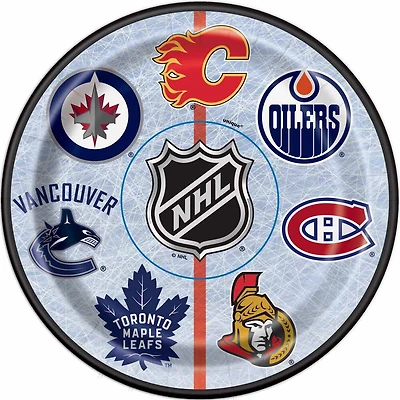 NHL Fans  7"  Plates, 8 pieces
