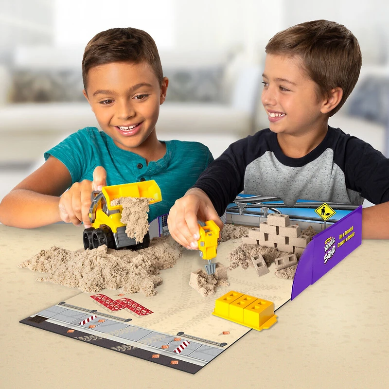Kinetic Sand, Coffret Camion pour creuser et démolir avec 454 g de Kinetic Sand