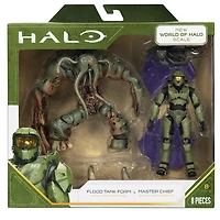 Univers de Halo - paquet de 2 figurines - Master Chief + Parasite forme colosse avec formes infectées