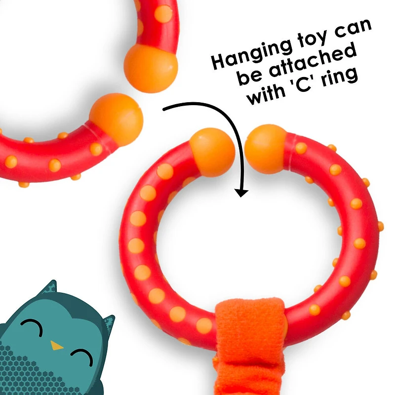 Coussinets de harnais et jouet de personnage hibou Diono