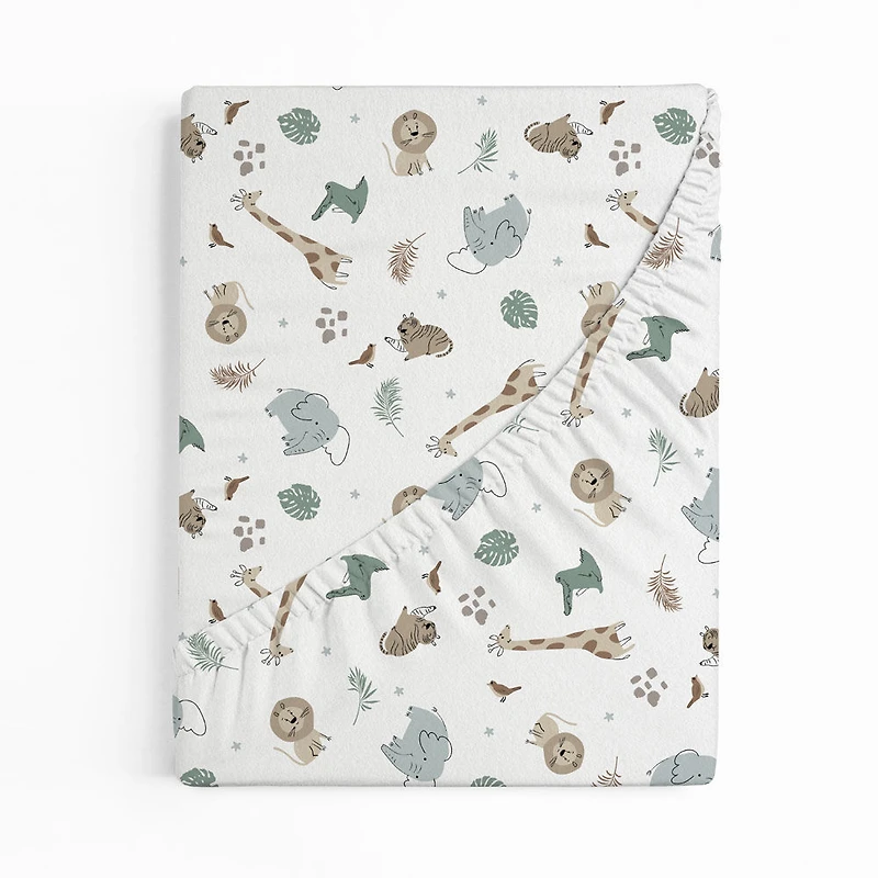 Koala Baby 1 Pack Flannel Playpen Sheet Safari