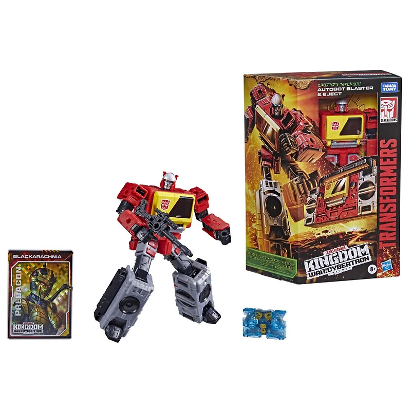 Transformers Generations War for Cybertron : Kingdom, WFC-K44 Autobot Blaster and Eject de 17,5 cm, classe Voyageur