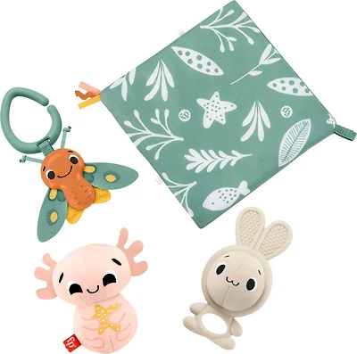 Fisher Price So Many Senses Gift Set, 4 Baby Sensory Toys with Fine Motor Activities