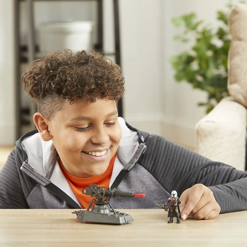 Star Wars Mission Fleet, Hover E-Web Cannon, The Mandalorian, figurine de 6 cm avec véhicule