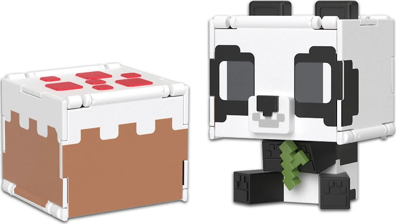 Minecraft Flippin' Figs Figures Collection Panda + Cake