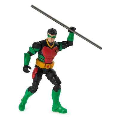 DC Comics, Figurine articulée Robin avec 2 accessoires mystère, 10 cm