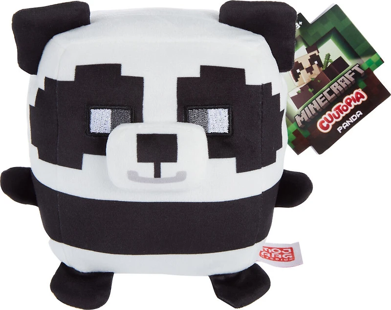 Cuutopia -Minecraft -Peluche Panda, poupée coussin arrondie