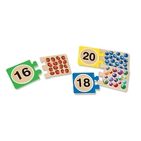 Melissa & Doug Self-Correcting Wooden Number Puzzles With Storage Box - 40 pieces - English Edition
