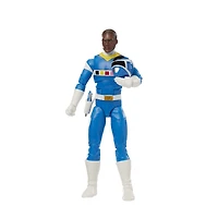 Power Rangers Lightning Collection, Ranger bleu de l'espace bleu et planeur Galaxy, figurine articulée premium de collection de 15 cm