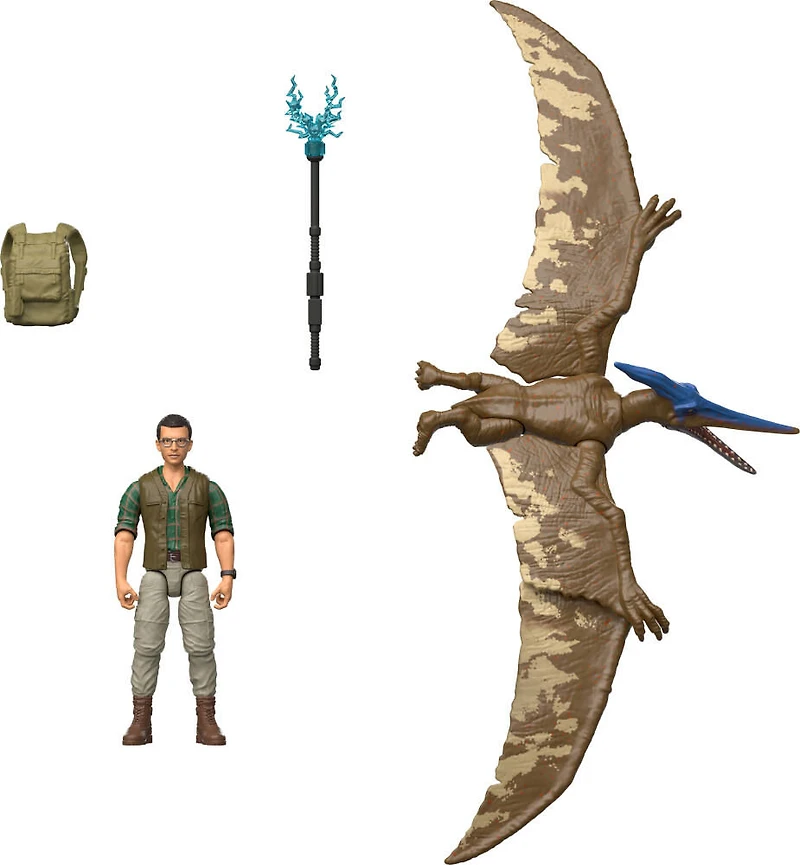 Jurassic World Rebirth Coffret figurines Dr Henry Loomis, Ptéranodon