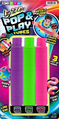Light Up Pop N Play Tube 3 Pk - English Edition - 1 per order, colour may vary (Each sold separately, selected at Random)