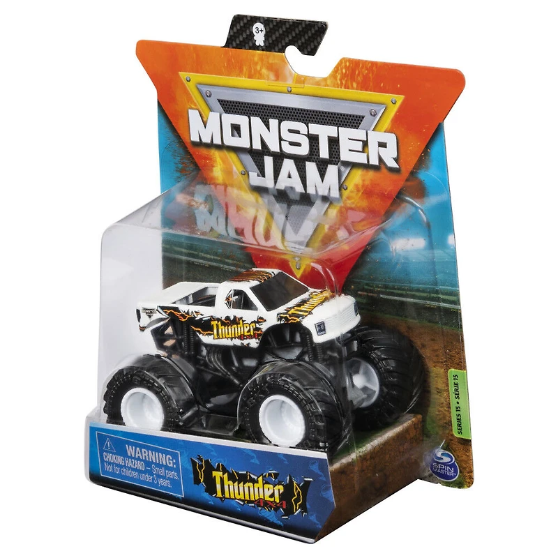 Monster Jam, Official Thunder 4x4 Monster Truck, Die-Cast Vehicle, Inverse Trucks Series, 1:64 Scale