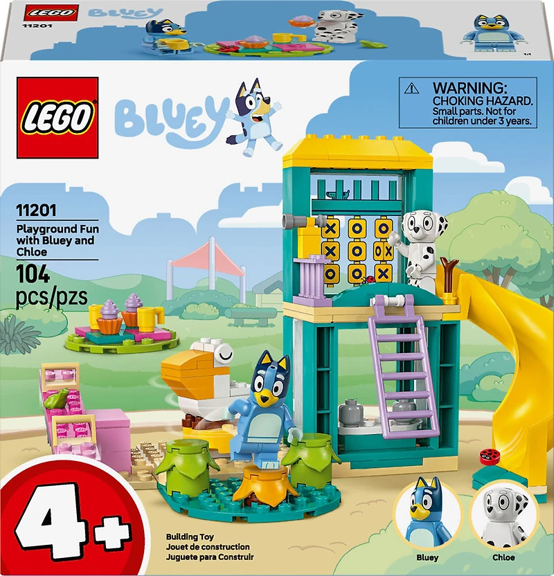 LEGO Bluey Le Terrain de Jeu de Bluey et Chloe , Jouet Préscolaire, Trousse Créative de Construction d'Animaux 11201