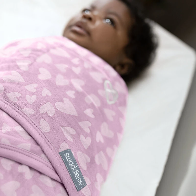 Velboa - Coeurs Roses 2PK P/M 0-3M de SwaddleMe By Ingenuity