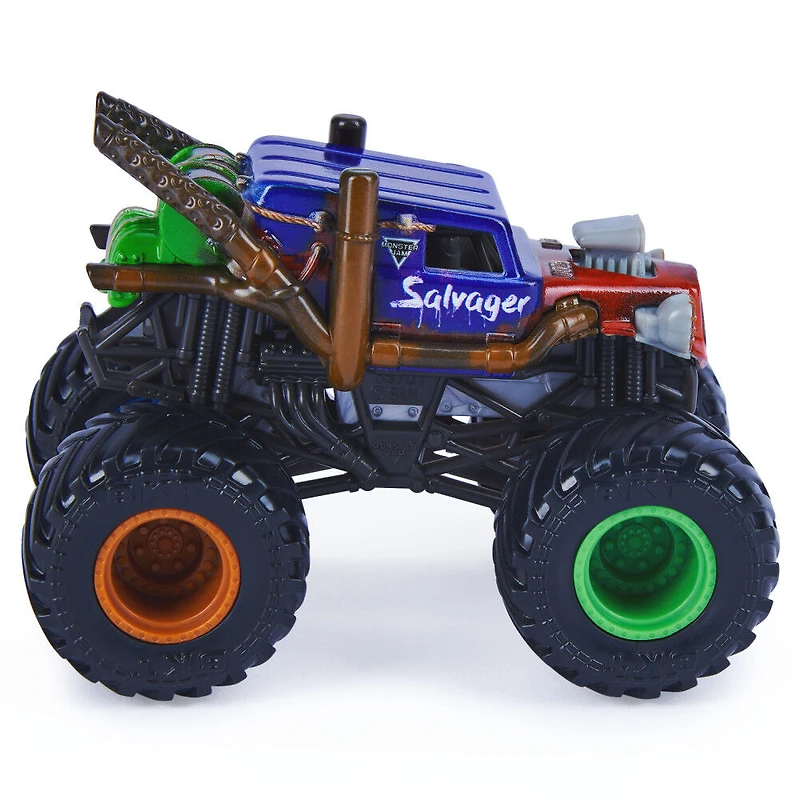 Monster Jam, Official Salvager Truck, Die-Cast Vehicle, Wreckless Trucks Series, 1:64 Scale
