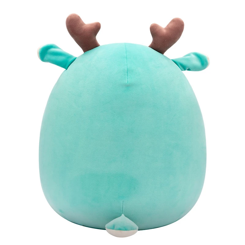 Peluche Squishmallows 12" - Lopsang le fauve sarcelle avec ventre en tricot torsadé gaufré crème