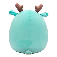 Peluche Squishmallows 12" - Lopsang le fauve sarcelle avec ventre en tricot torsadé gaufré crème