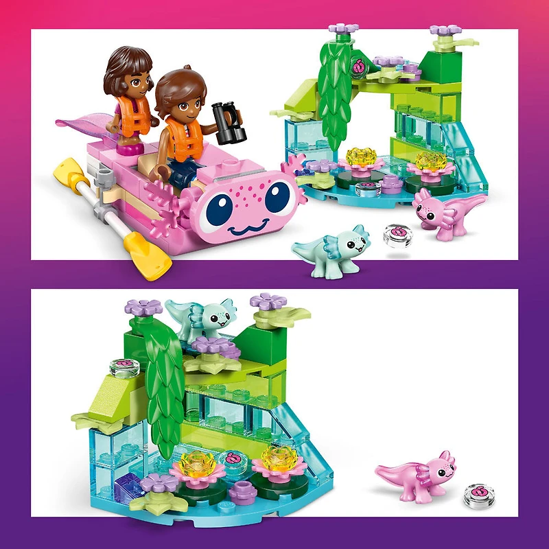LEGO Friends Le Bateau d'Aventure Axolotl - 2 Minipoupées, 2 Jouets Axolotl - Bateau Miniature - 42681
